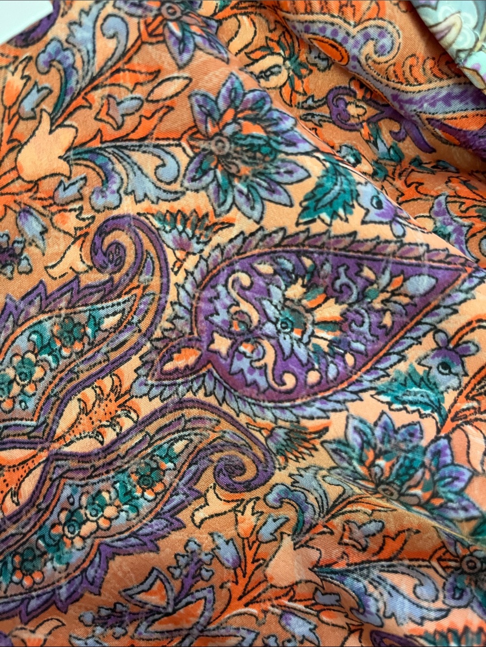 EARTHBOUND REVERSIBLE KIMONO SLEEVE WRAP PAISLEY MULTICOLORED DRESS SIZE LARGE - Picture 13 of 16